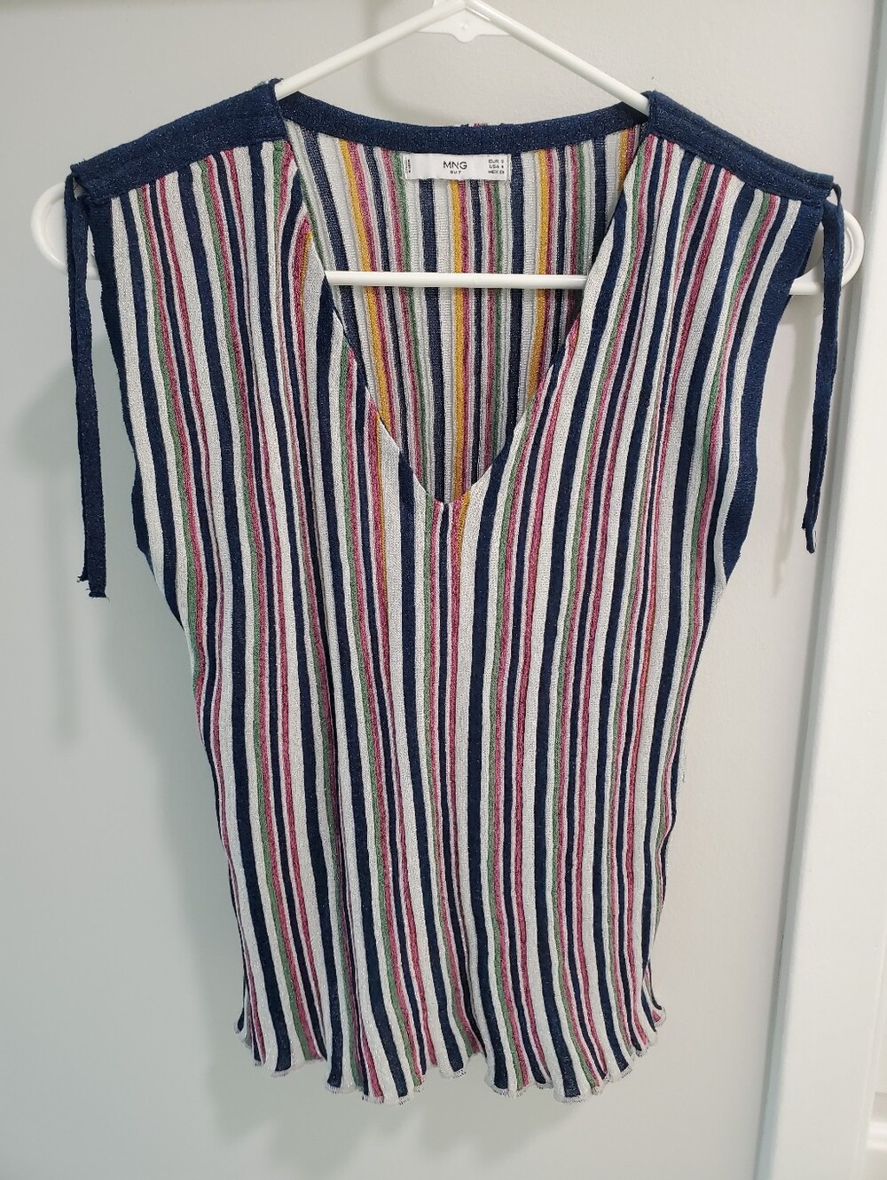 Mango Multicolor Striped V‑Neck Tank Top